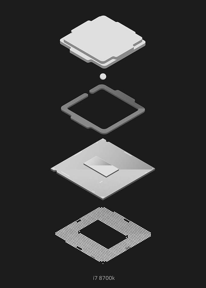I7 8700K CPU POSTER BW