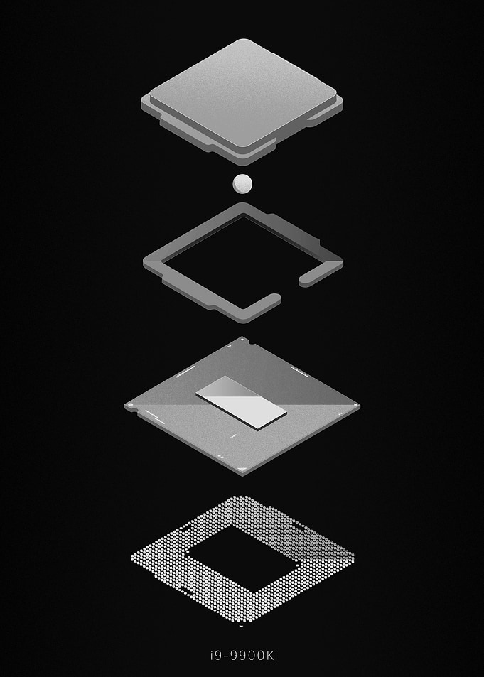 I9 9900K CPU POSTER BW