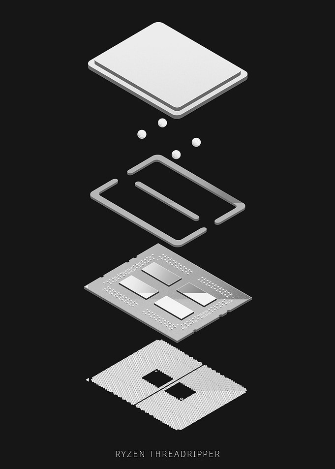 THREADRIPPER CPU POSTER BW