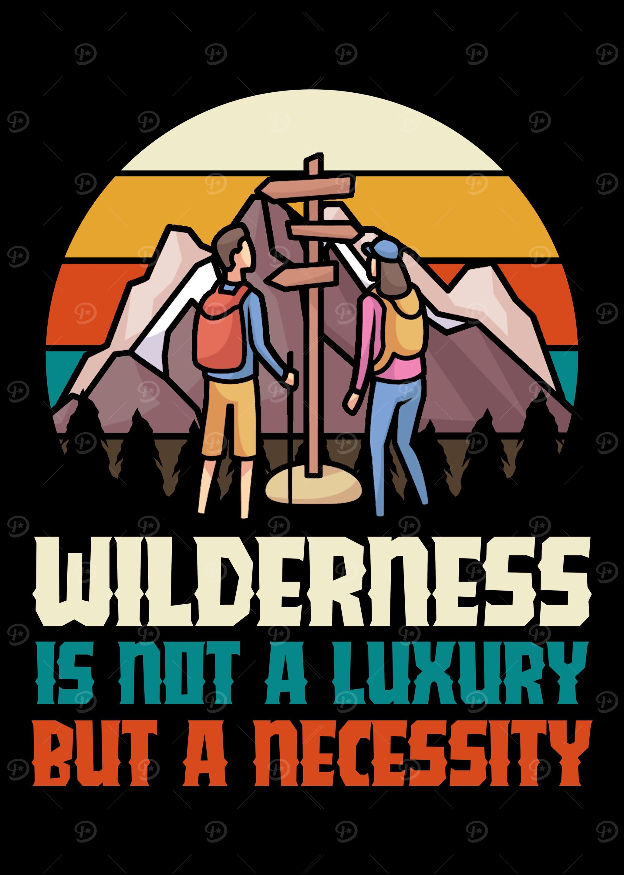 Hikers hiking wilderness