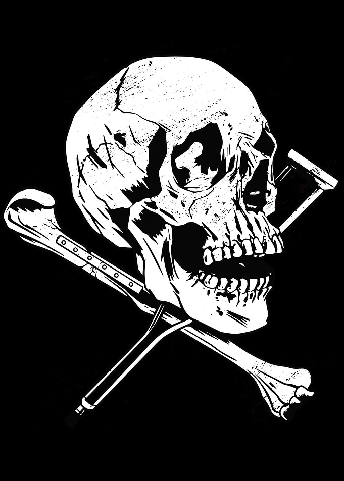 skull crutches
