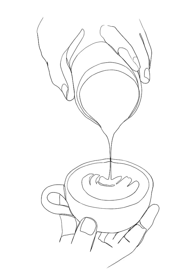 Coffee and foamed milk