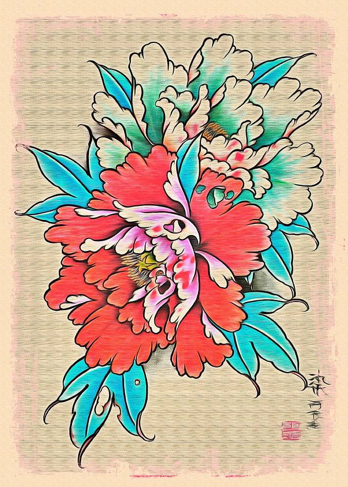 Japanese Art Flower Print
