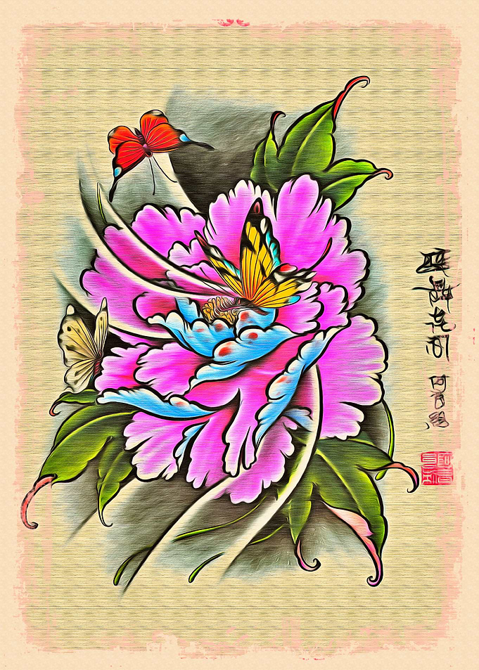 Japanese Art Flower Print