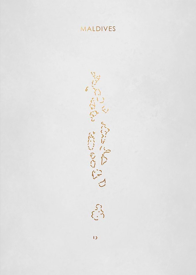 Gold Maldives Map
