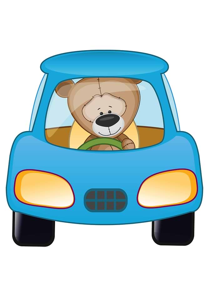 Teddy Bear Driving Car
