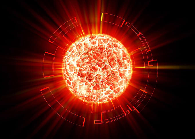 Abstract planet explosion