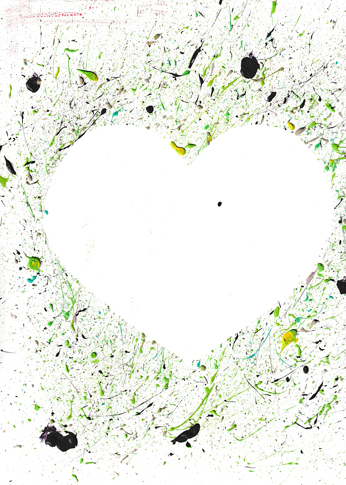 rainbow splatter heart