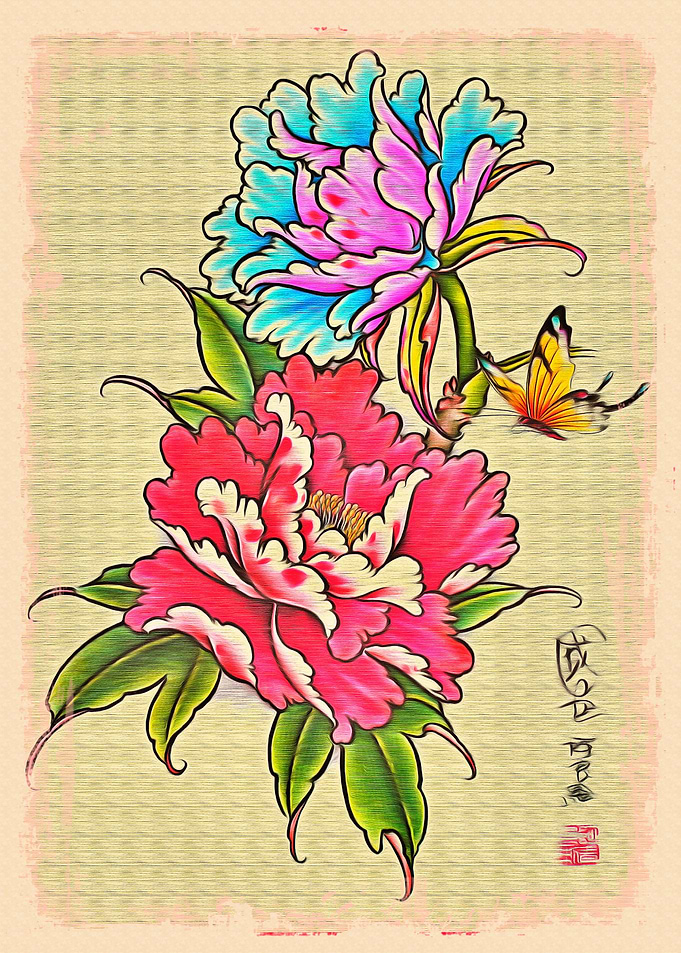 Japanese Art Flower Print