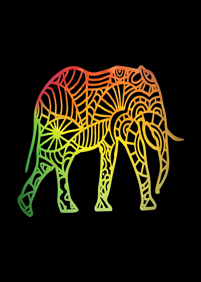 Elephant Mandala drawing