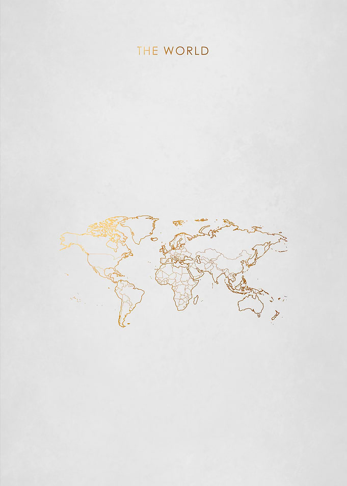 The World Map in Gold