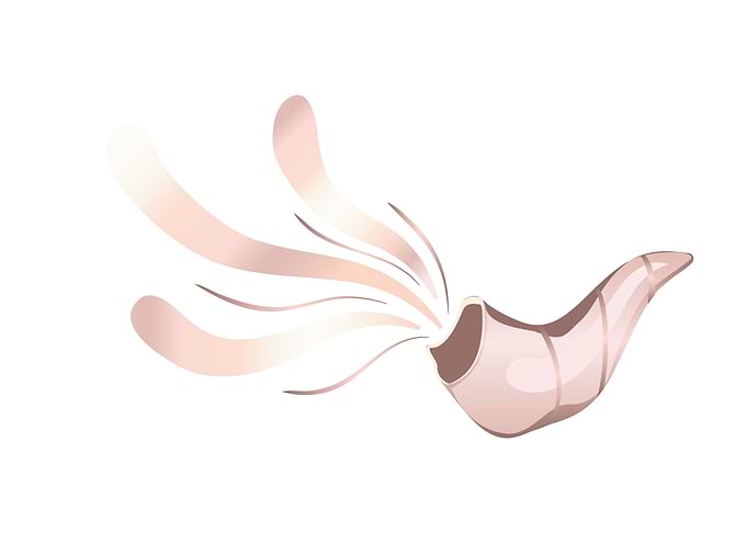 Jewish rose gold shofar