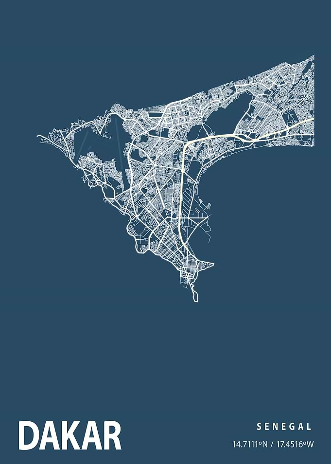 Dakar Blueprint Street Map