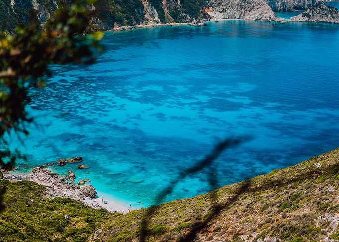 Myrtos Beach With Azure Bl
