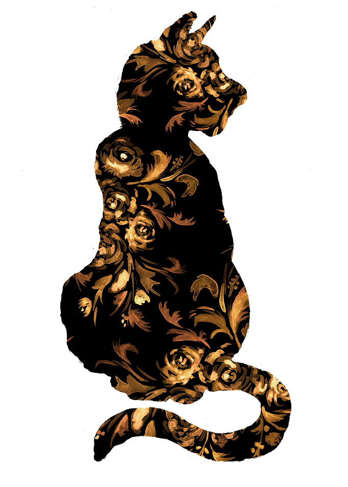 Golden Flower Cat