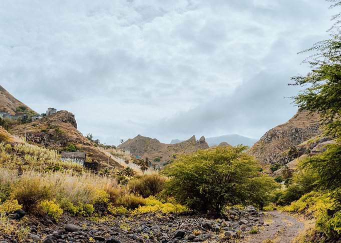 Rural Landscape At Cloudy