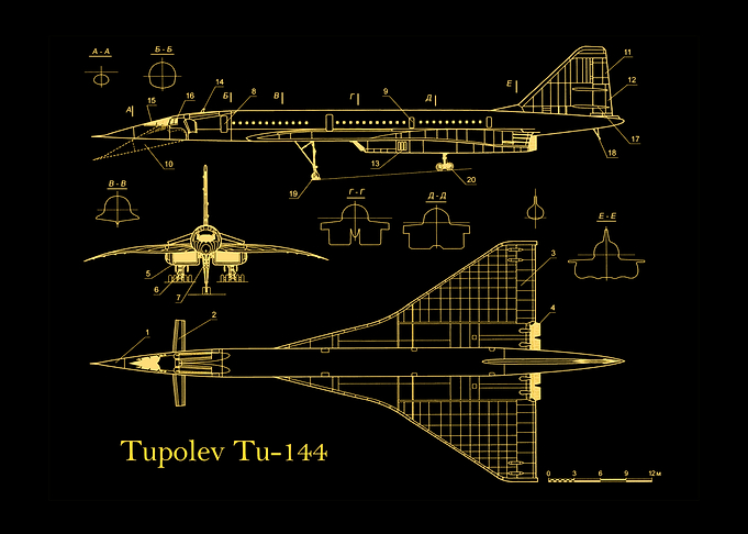 Tupolev Tu144 Blueprint