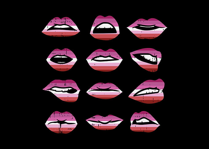 Lesbian Pride Lips Mouth