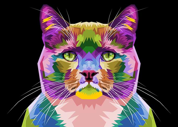 colorful cute cat