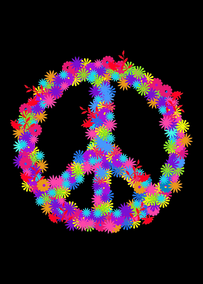 Peace Sign with Flowers