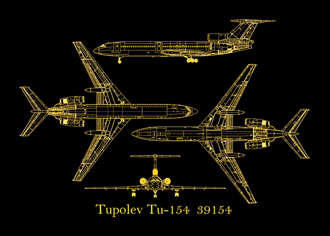 Tupolev Tu154 Blueprint