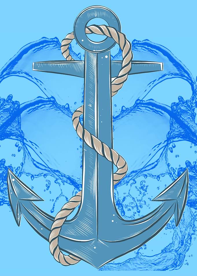 Ship Anchor water waves