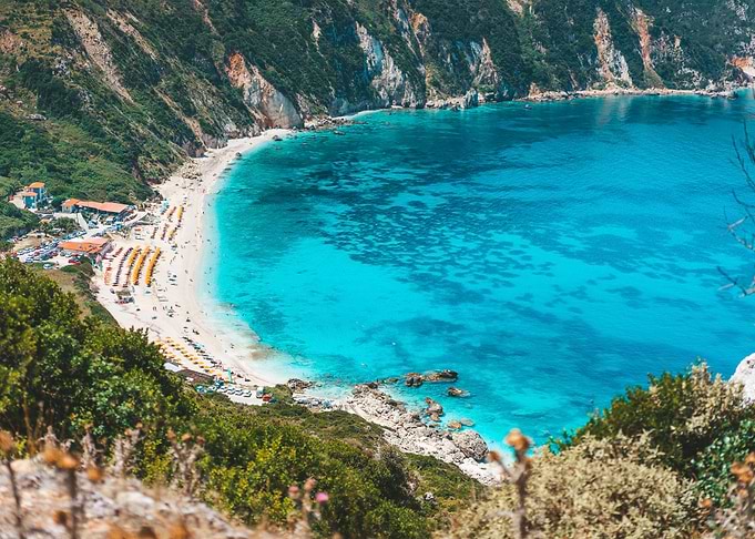 Myrtos Beach With Azure Bl
