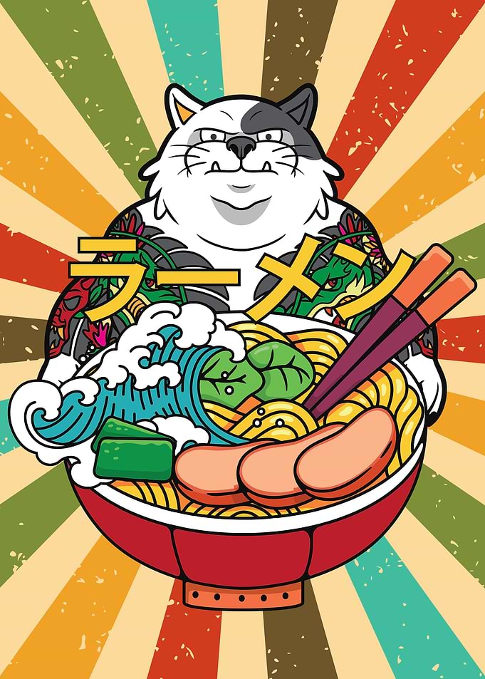 Ramen Cat Japanese Soup