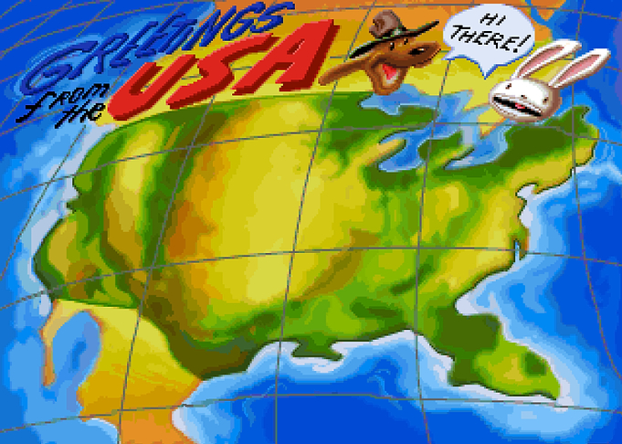 SAM AND MAX BLANK USA MAP