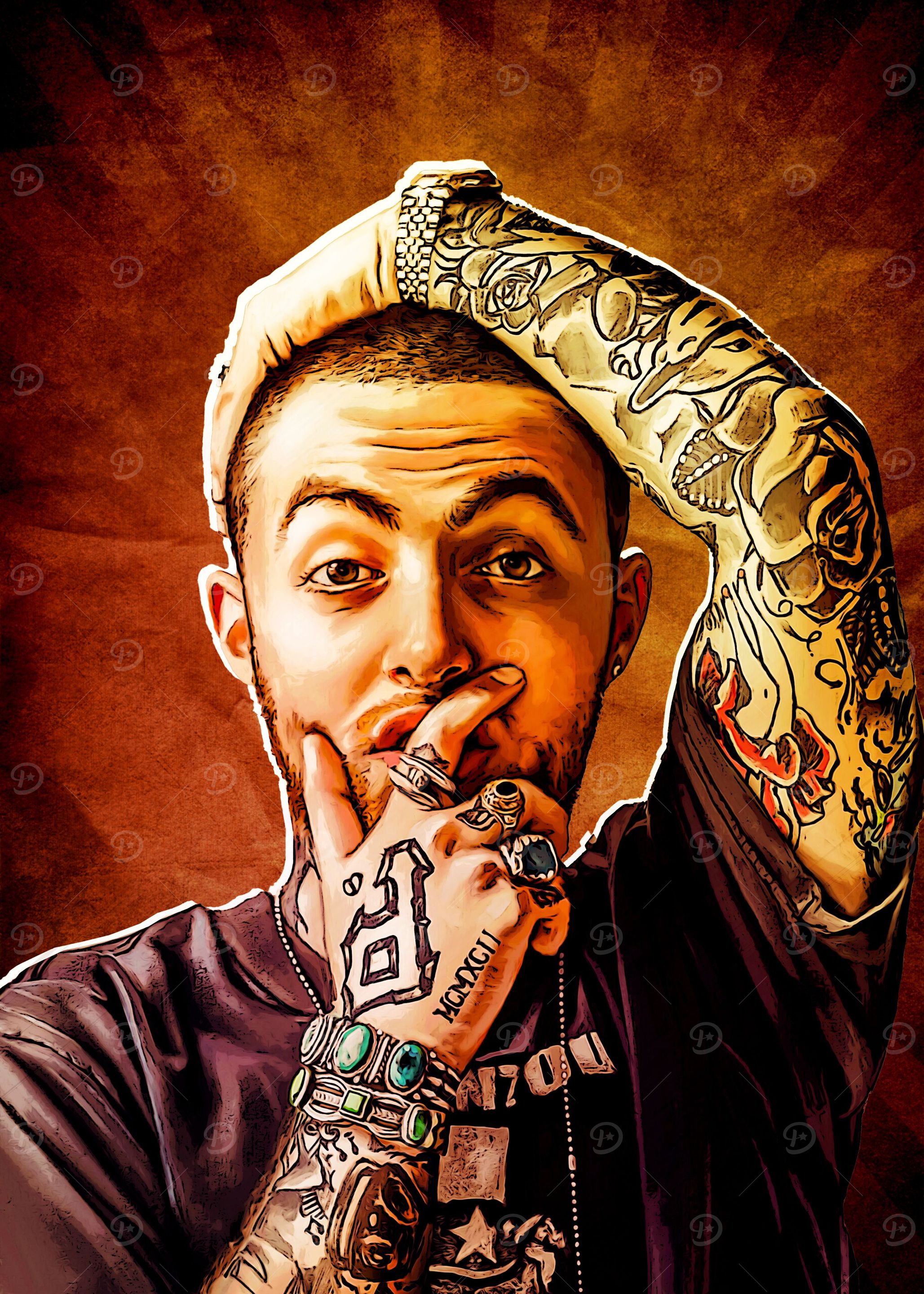 Mac Miller Cartoon Style