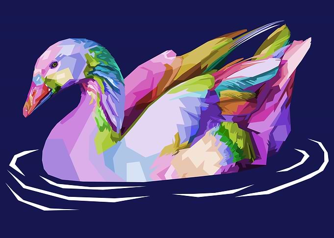 colorful goose on pop art