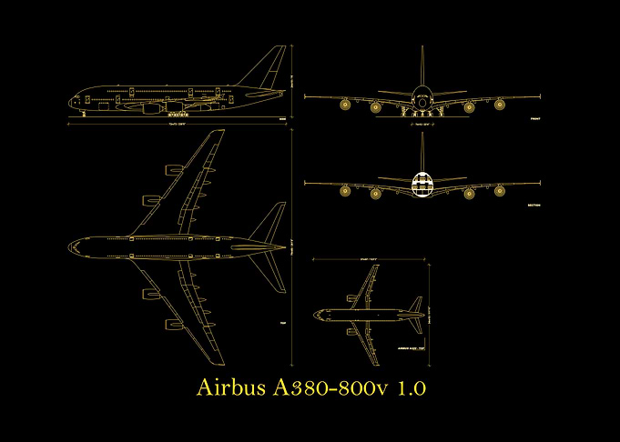 Airbus A380 800 blueprint