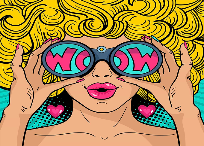 wow pop art face sexy surp
