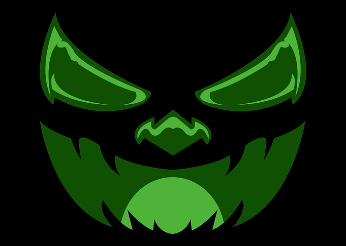 Scary Face Halloween Neon