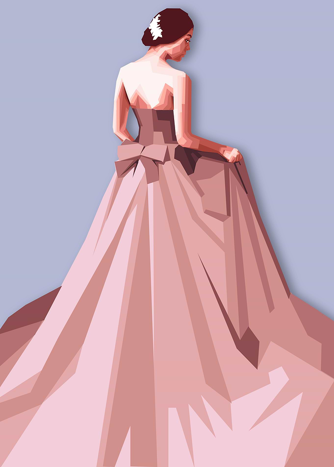 a girl with wedding dress