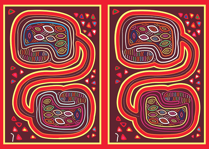 mola worm tribal design
