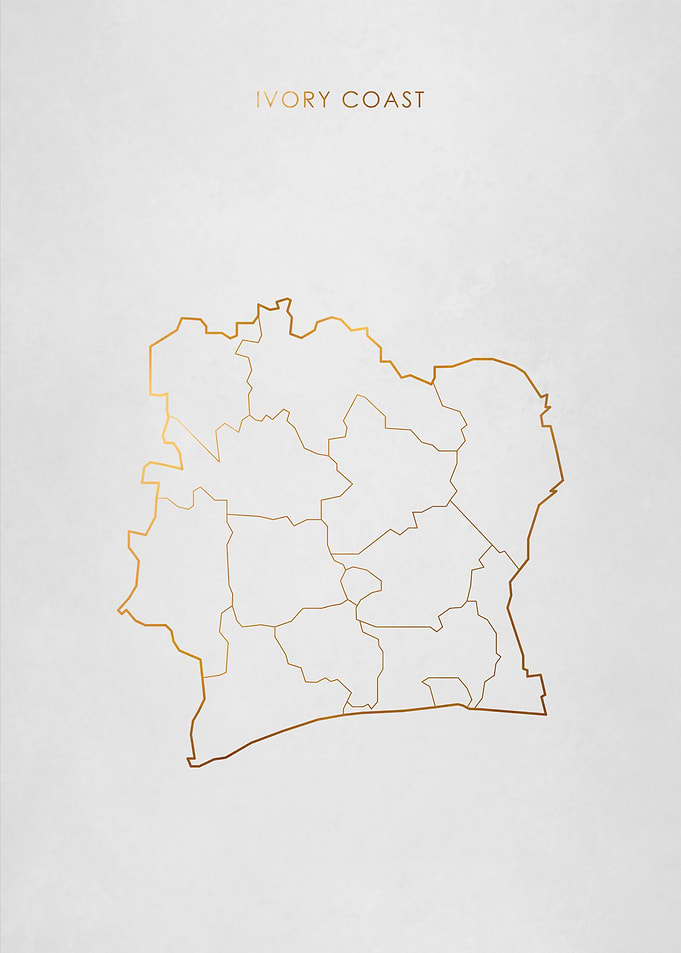 Gold Ivory Coast Map