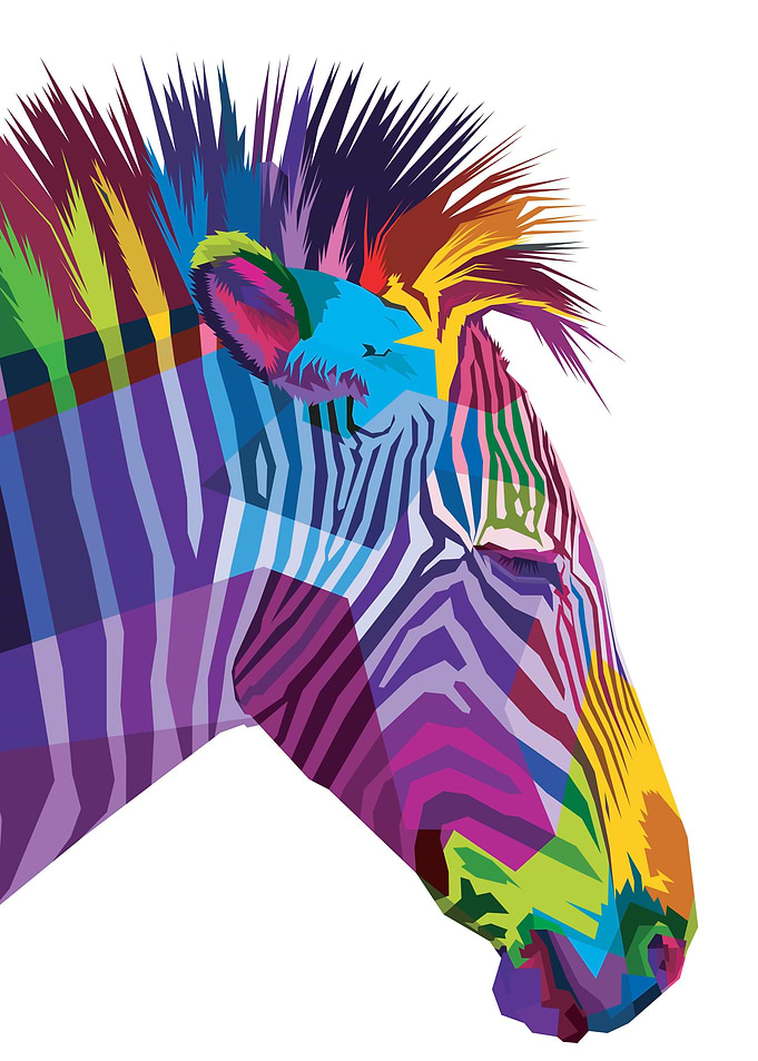 Geometric zebra portrait