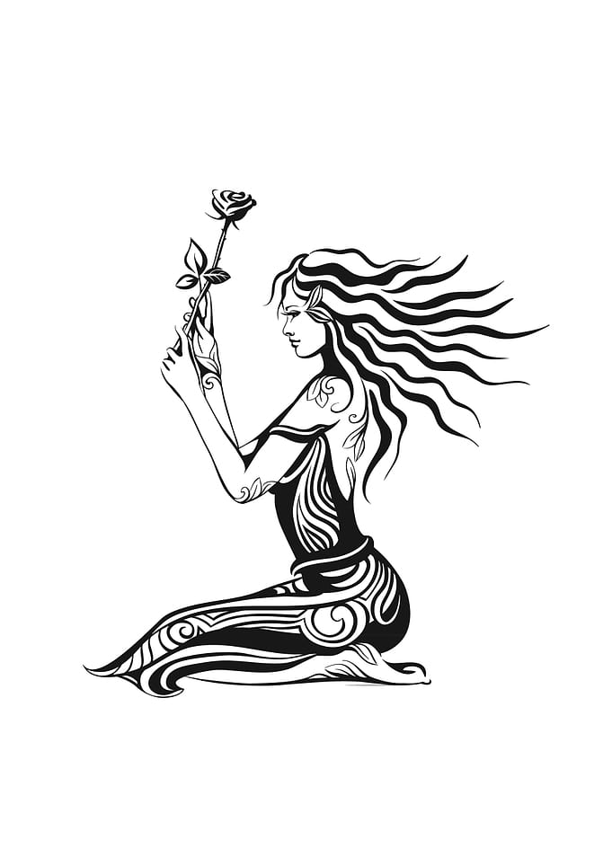 Woman and Rose