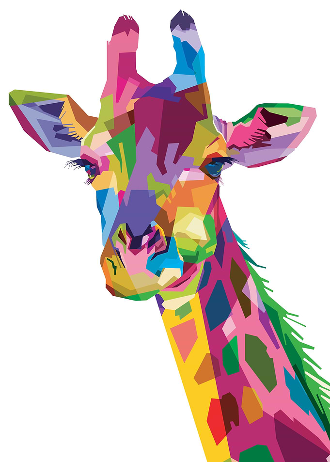 Giraffe geometric portrait