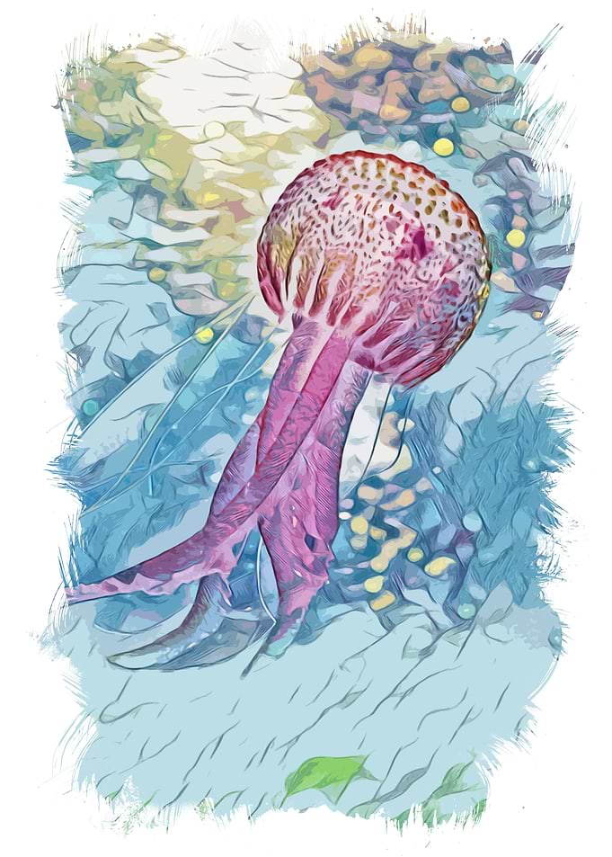 Jellyfish Abstract Poster