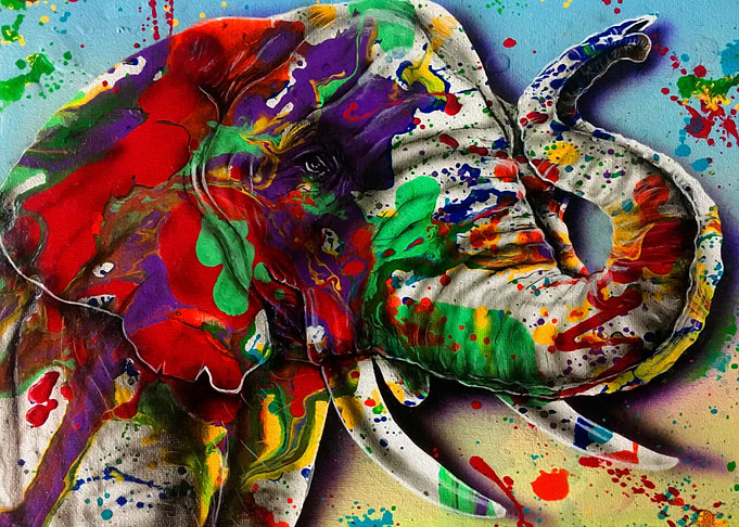 Splatter elephant