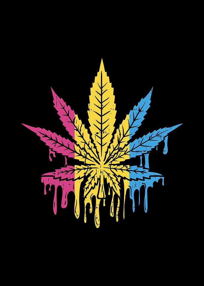 Weed Paint Drip Pansexual