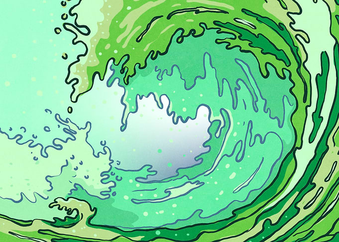 Big Wave 3 Green Splash