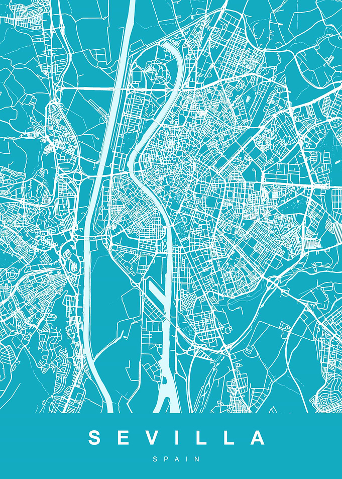 SEVILLA City Map Aqua