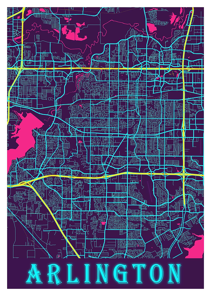 Arlington Neon City Map