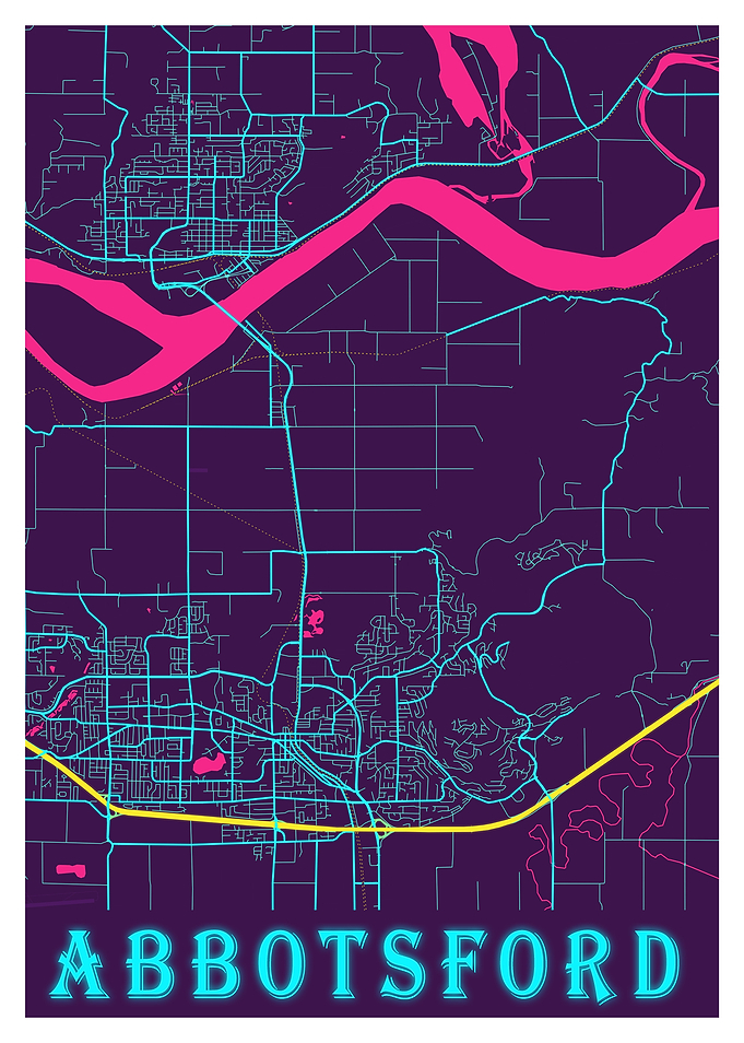 Abbotsford Neon City Map