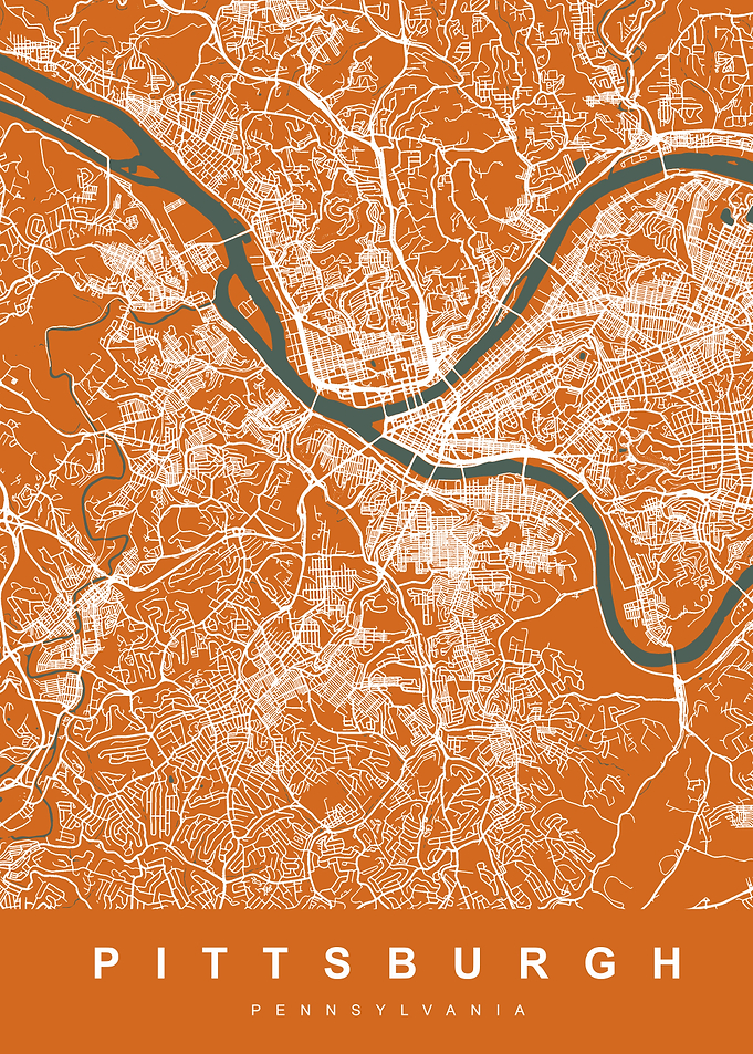 PITTSBURGH City Map Orange