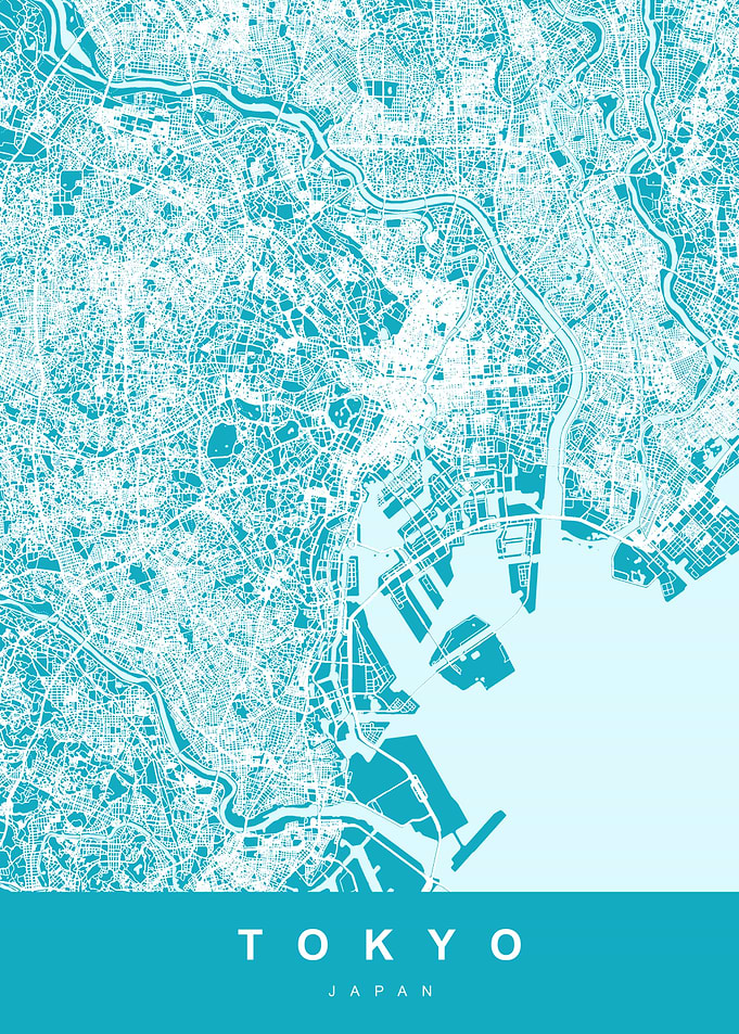 TOKYO City Map Aqua