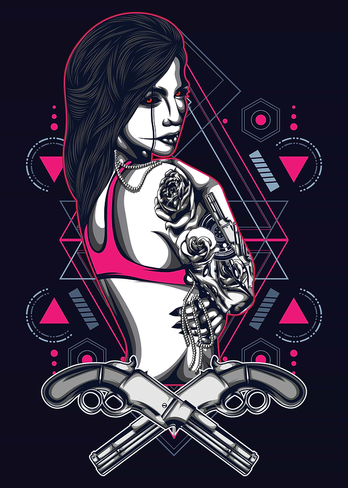 Horror Tattoo Girl
